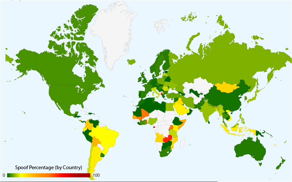 Spoof Percentage by Country